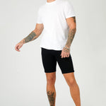SLIM FIT DENIM SHORTS - BLACK - JMOJO - Men's Denim Shorts