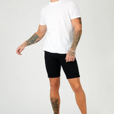 SLIM FIT DENIM SHORTS - BLACK - JMOJO - Men's Denim Shorts