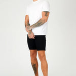 SLIM FIT DENIM SHORTS - BLACK - JMOJO - Men's Denim Shorts