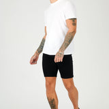 SLIM FIT DENIM SHORTS - BLACK - JMOJO - Men's Denim Shorts