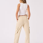 STRAIGHT LEG CARGO TROUSERS - BEIGE - JMOJO - Women's Straight Leg Cargo Trouser