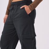 STRAIGHT LEG CARGO TROUSERS - BLACK - JMOJO - Women's Straight Leg Cargo Trouser