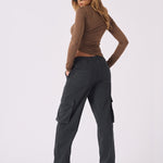 STRAIGHT LEG CARGO TROUSERS - BLACK - JMOJO - Women's Straight Leg Cargo Trouser