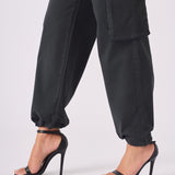 STRAIGHT LEG CARGO TROUSERS - BLACK - JMOJO - Women's Straight Leg Cargo Trouser