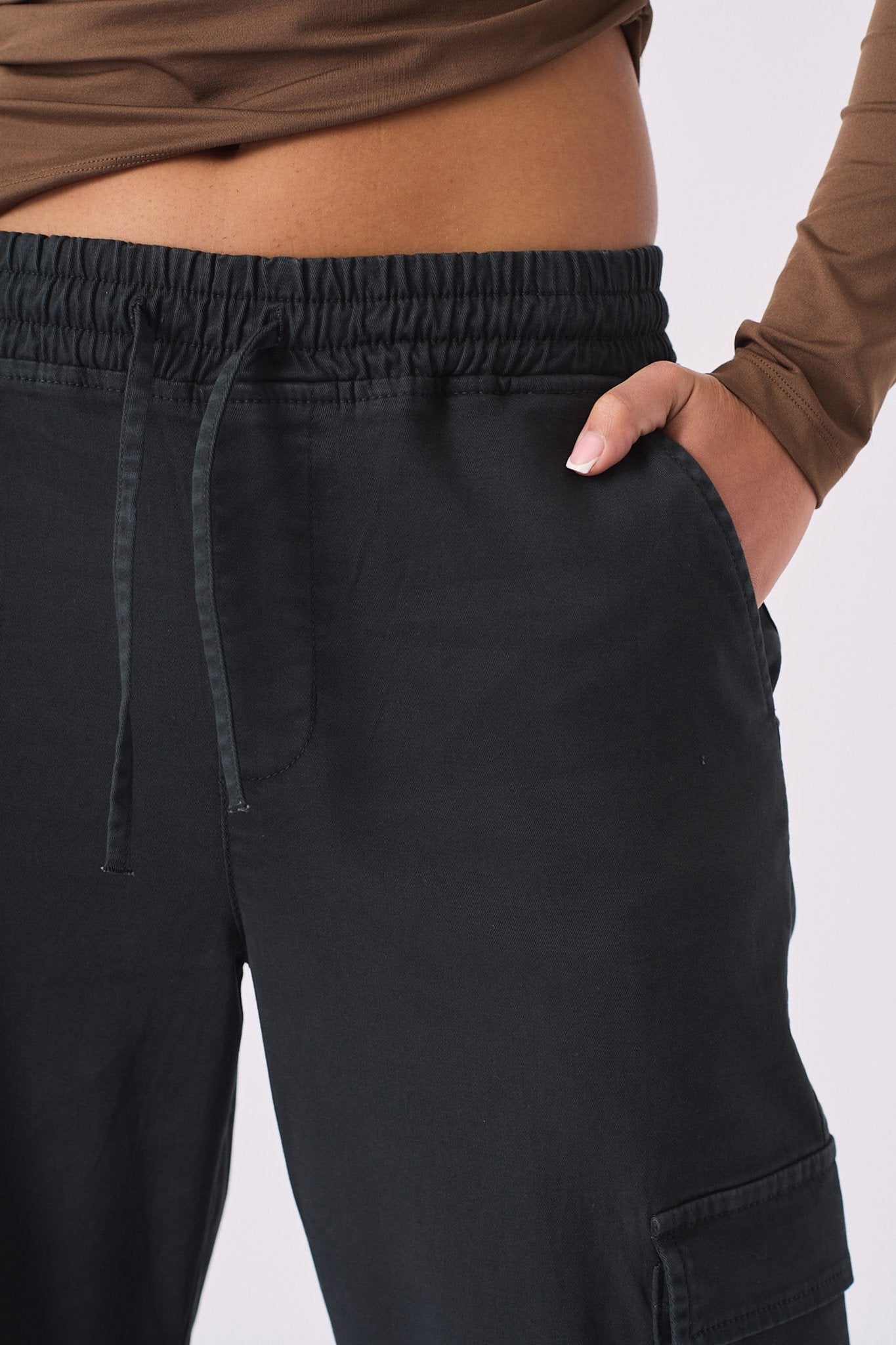 STRAIGHT LEG CARGO TROUSERS - BLACK - JMOJO - Women's Straight Leg Cargo Trouser