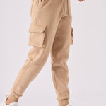 TAPERED CARGO POCKET JOGGER - STONE - JMOJO - Women's Cargo Joggers