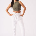 TAPERED JOGGERS - WHITE - JMOJO - WOMEN'S JOGGERS