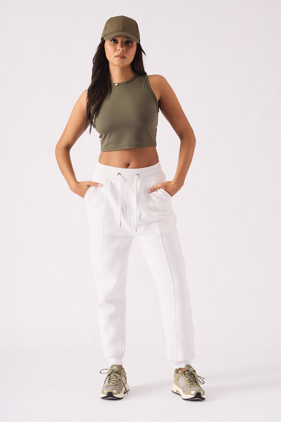 TAPERED JOGGERS - WHITE - JMOJO - WOMEN'S JOGGERS