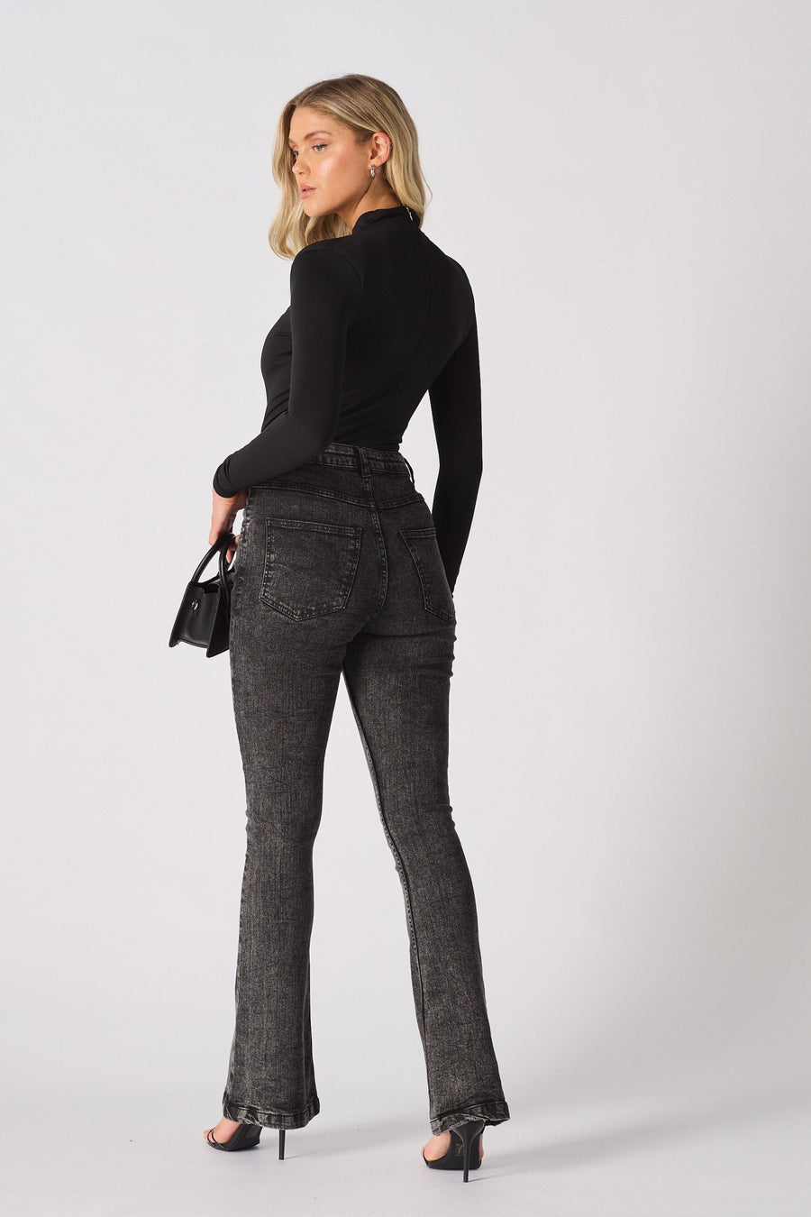 Thalia Long Sleeve High Neck Bodysuit – Black - JMOJO - Women's bodysuit