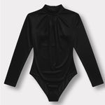Thalia Long Sleeve High Neck Bodysuit – Black - JMOJO - Women's bodysuit