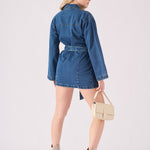 TIE WAIST DRESS - BLUE - JMOJO - Women's Denim Dresses