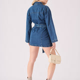 TIE WAIST DRESS - BLUE - JMOJO - Women's Denim Dresses