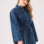 TIE WAIST DRESS - BLUE - JMOJO - Women's Denim Dresses