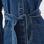 TIE WAIST DRESS - BLUE - JMOJO - Women's Denim Dresses