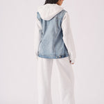 Timber Hooded Denim Jacket – Light Blue Wash - JMOJO - Women's Fleece Hooded Denim Jackets
