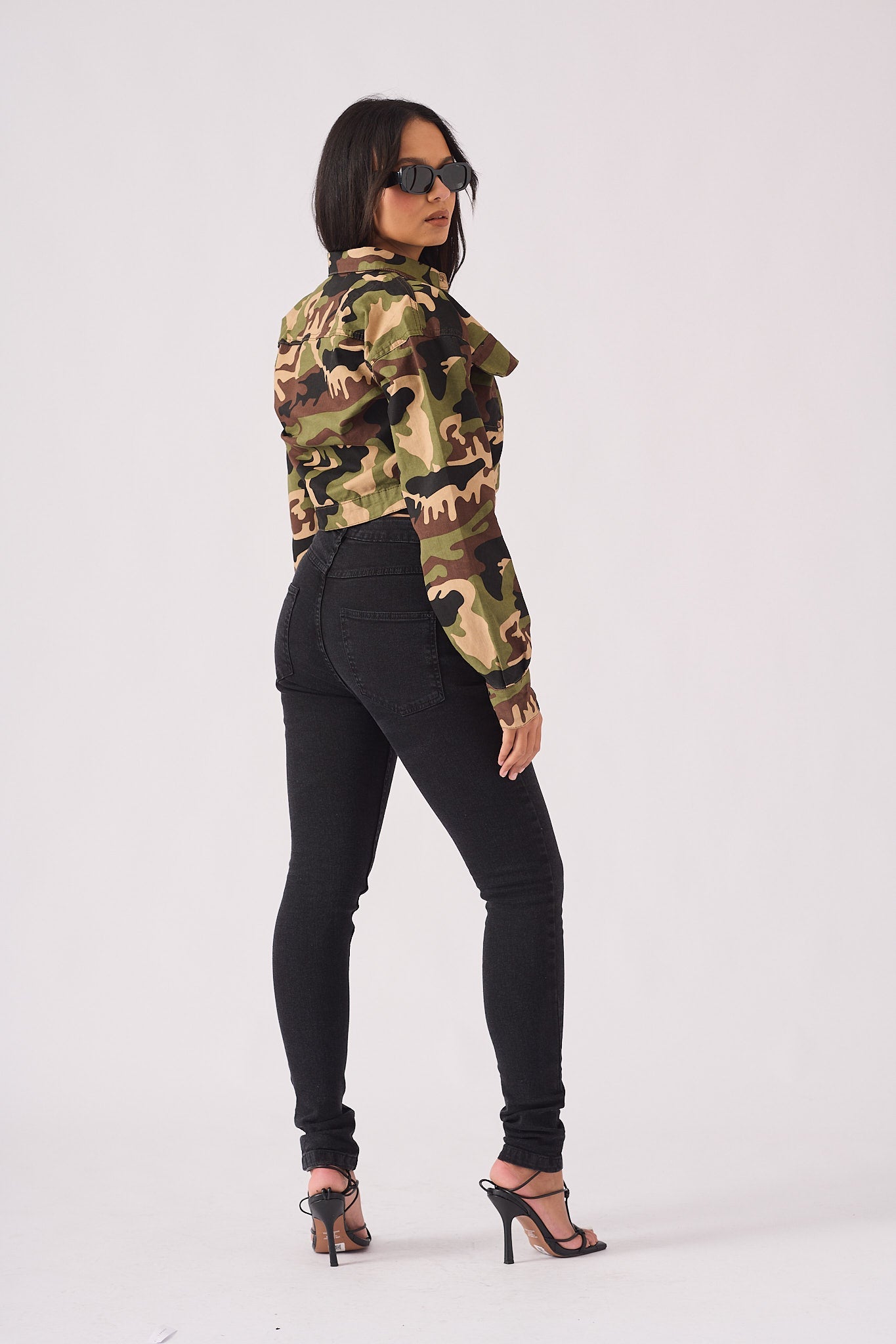 Trek Military Cropped Denim Jacket – Camo - JMOJO - Women's Cropped Denim Jackets