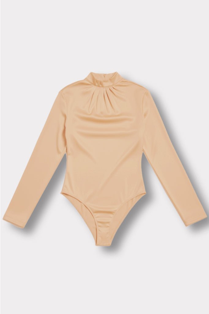 Vita Long Sleeve High Neck Bodysuit – Beige - JMOJO - Women's bodysuit
