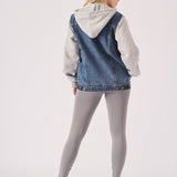 Warden Hooded Denim Jacket – Mid Blue Wash - JMOJO - Women's Fleece Hooded Denim Jackets