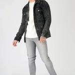 WESTERN DENIM JACKET - BLACK ACID WASH - JMOJO - Men's Denim Jackets