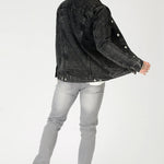 WESTERN DENIM JACKET - BLACK ACID WASH - JMOJO - Men's Denim Jackets