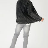 WESTERN DENIM JACKET - BLACK ACID WASH - JMOJO - Men's Denim Jackets
