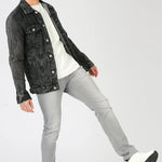 WESTERN DENIM JACKET - BLACK ACID WASH - JMOJO - Men's Denim Jackets