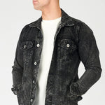 WESTERN DENIM JACKET - BLACK ACID WASH - JMOJO - Men's Denim Jackets