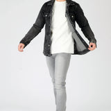 WESTERN DENIM JACKET - BLACK ACID WASH - JMOJO - Men's Denim Jackets