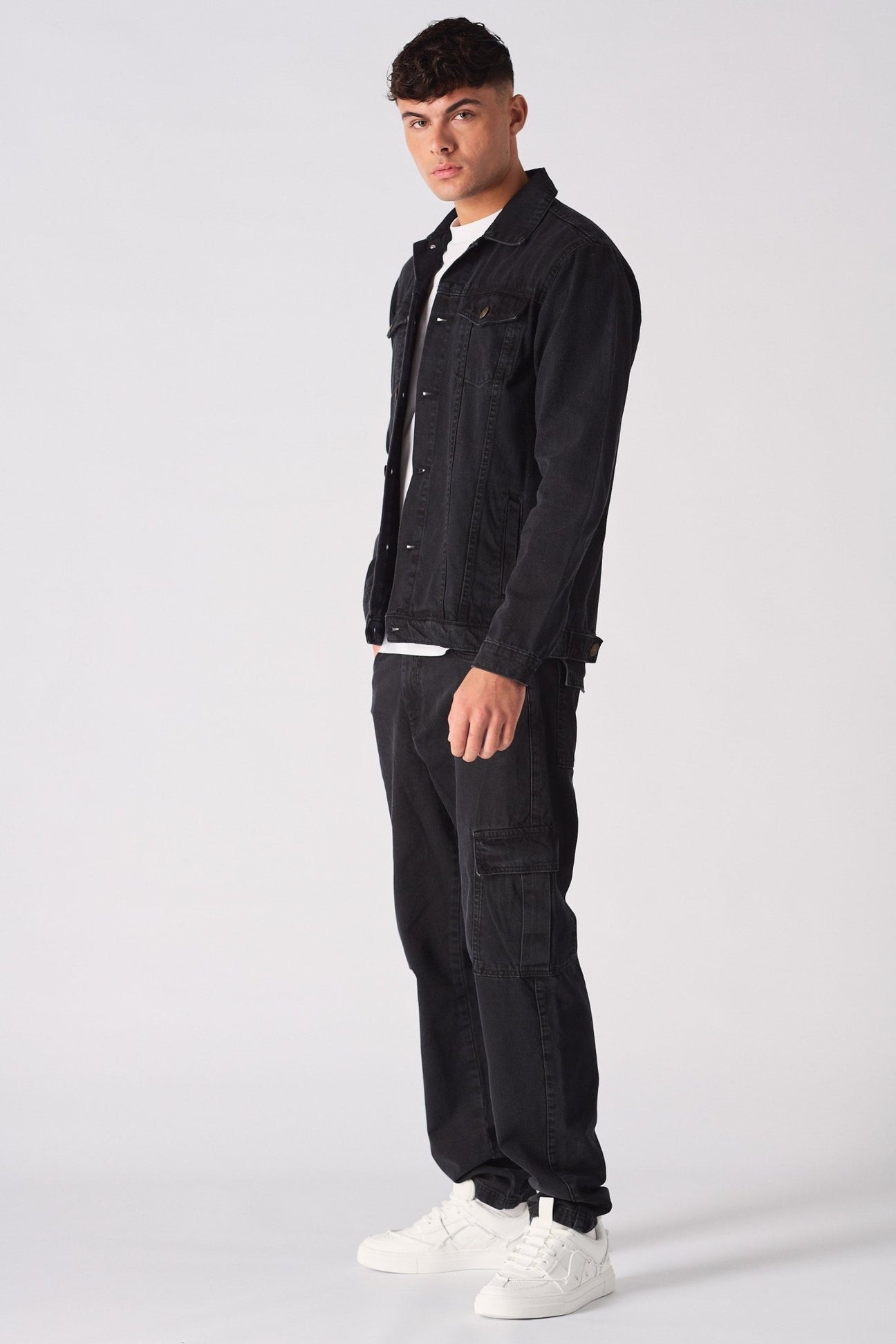 PADDED WESTERN JACKET BLACK DENIM JACKETS