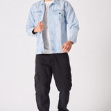 WESTERN DENIM JACKET - BLUE BLEACH - JMOJO - Men's Denim Jackets