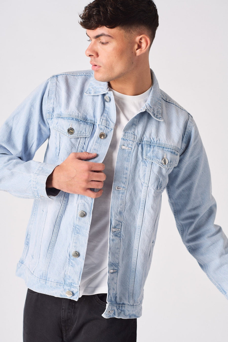 WESTERN DENIM JACKET - BLUE BLEACH - JMOJO - Men's Denim Jackets