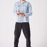 WESTERN DENIM JACKET - BLUE BLEACH - JMOJO - Men's Denim Jackets