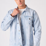 WESTERN DENIM JACKET - BLUE BLEACH - JMOJO - Men's Denim Jackets