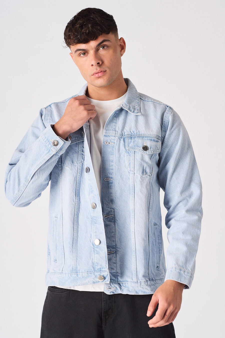 WESTERN DENIM JACKET - BLUE BLEACH - JMOJO - Men's Denim Jackets