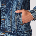 WESTERN DENIM JACKET - BLUE MARBLE - JMOJO - Men's Denim Jackets