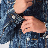 WESTERN DENIM JACKET - BLUE MARBLE - JMOJO - Men's Denim Jackets