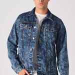 WESTERN DENIM JACKET - BLUE MARBLE - JMOJO - Men's Denim Jackets