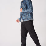 WESTERN DENIM JACKET - BLUE MARBLE - JMOJO - Men's Denim Jackets