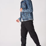 WESTERN DENIM JACKET - BLUE MARBLE - JMOJO - Men's Denim Jackets
