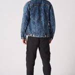 WESTERN DENIM JACKET - BLUE MARBLE - JMOJO - Men's Denim Jackets