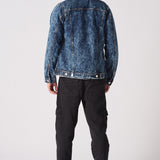 WESTERN DENIM JACKET - BLUE MARBLE - JMOJO - Men's Denim Jackets