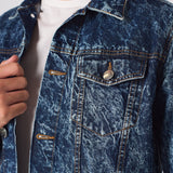 WESTERN DENIM JACKET - BLUE MARBLE - JMOJO - Men's Denim Jackets