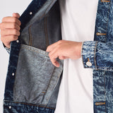 WESTERN DENIM JACKET - BLUE MARBLE - JMOJO - Men's Denim Jackets