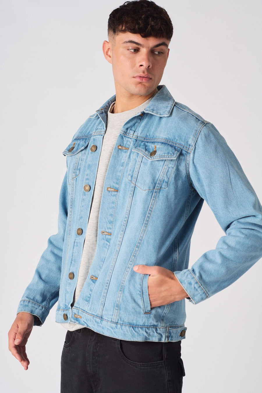 WESTERN DENIM JACKET - LIGHT BLUE - JMOJO - Men's Denim Jackets