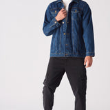 WESTERN DENIM JACKET - MID BLUE - JMOJO - Men's Denim Jackets