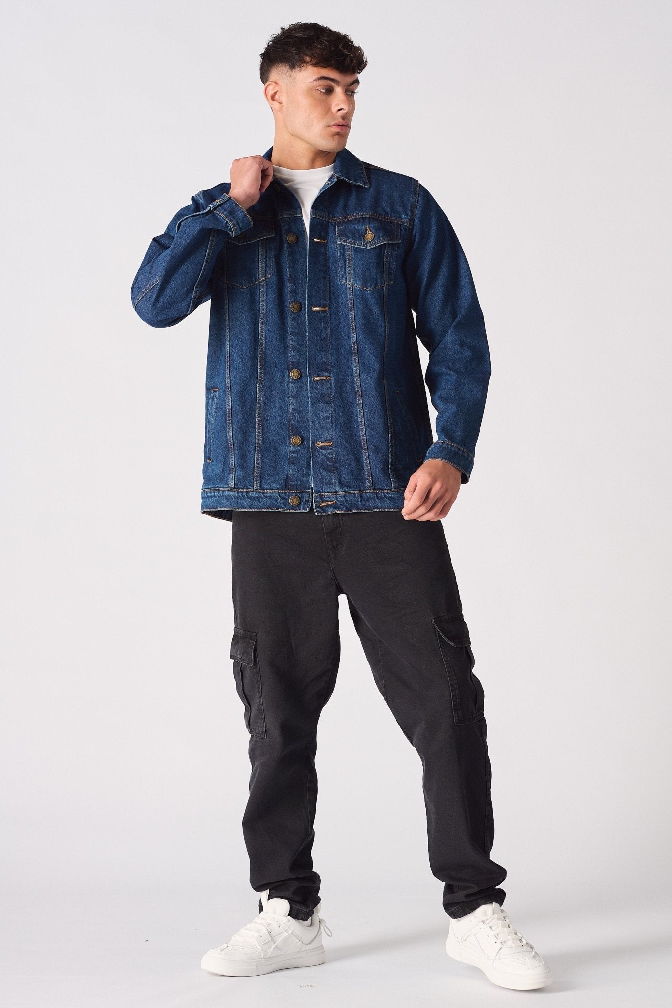 WESTERN DENIM JACKET - MID BLUE - JMOJO - Men's Denim Jackets