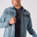 WESTERN DENIM JACKET - VINTAGE BLUE - JMOJO - Men's Denim Jackets
