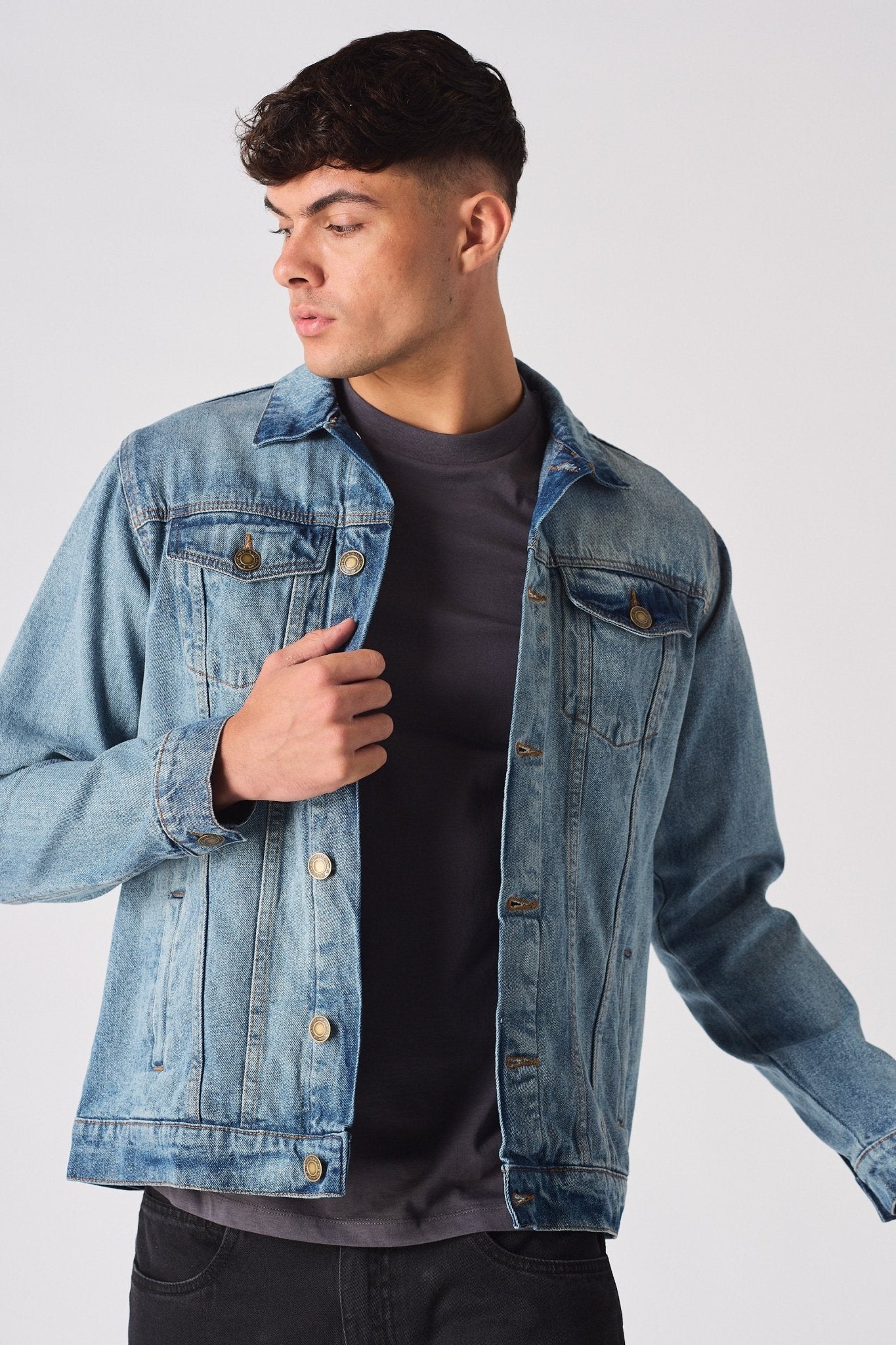 WESTERN DENIM JACKET - VINTAGE BLUE - JMOJO - Men's Denim Jackets