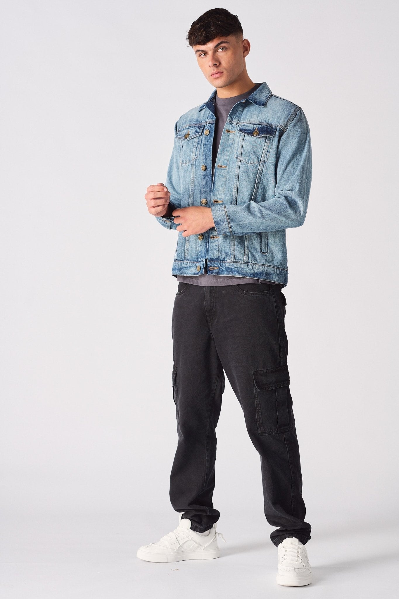 WESTERN DENIM JACKET - VINTAGE BLUE - JMOJO - Men's Denim Jackets