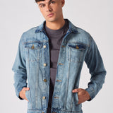 WESTERN DENIM JACKET - VINTAGE BLUE - JMOJO - Men's Denim Jackets